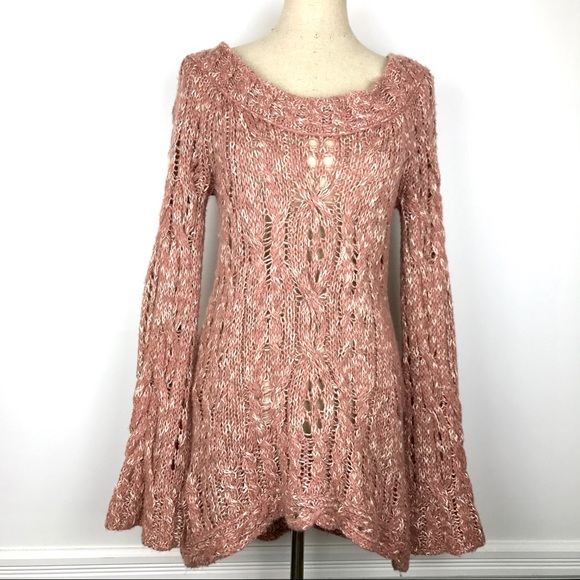 Free People Sweaters - Free People Open Cable Knit Wide Neck Sweater